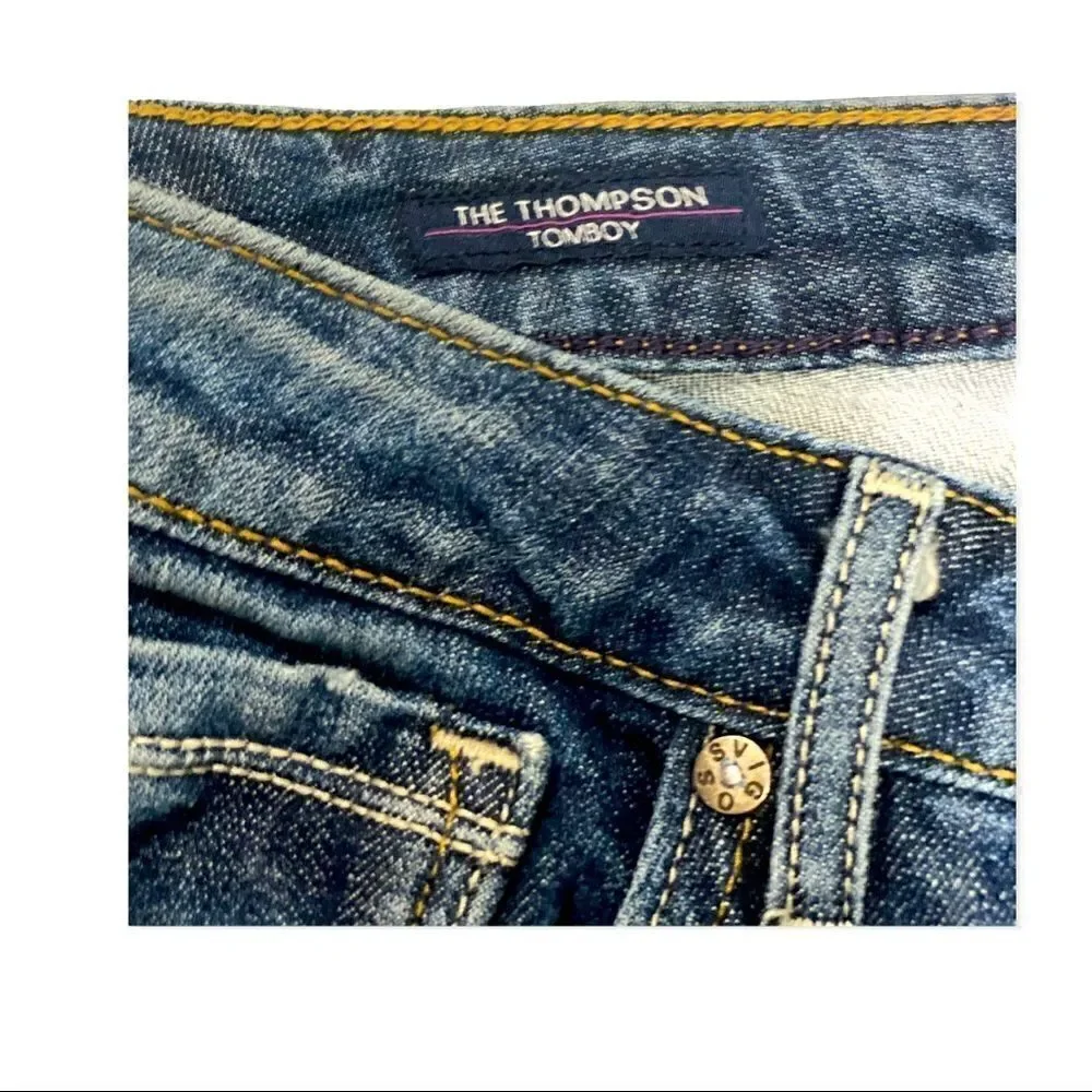 Vigoss Thompson Tomboy Destressed Cropped Jeans